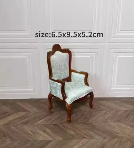 Armario de casa de muñecas en miniatura a escala 1:12, armario, piano tallado, silla suave, muebles en miniatura