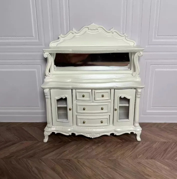 Armario de casa de muñecas en miniatura a escala 1:12, armario, piano tallado, silla suave, muebles en miniatura