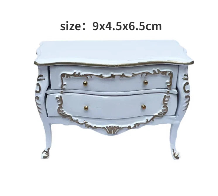 Armario de casa de muñecas en miniatura a escala 1:12, armario, piano tallado, silla suave, muebles en miniatura
