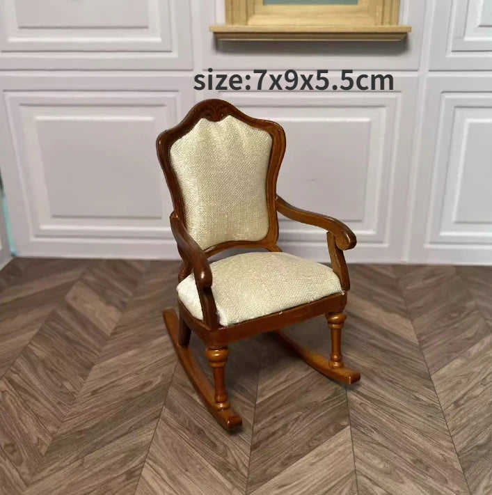 Armario de casa de muñecas en miniatura a escala 1:12, armario, piano tallado, silla suave, muebles en miniatura