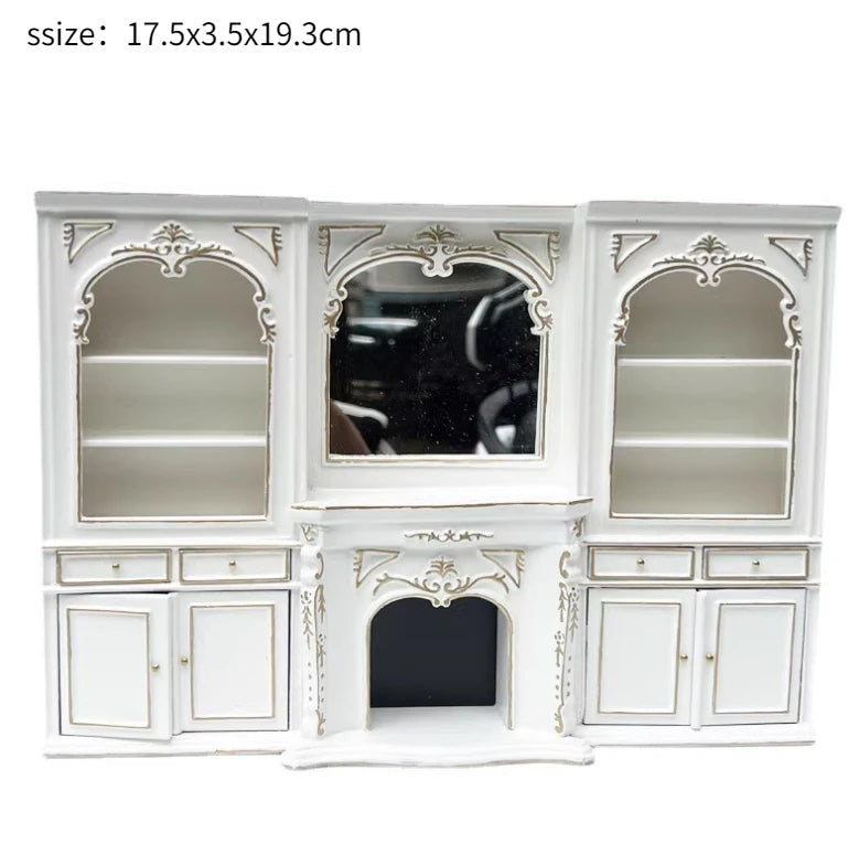 Armario de casa de muñecas en miniatura a escala 1:12, armario, piano tallado, silla suave, muebles en miniatura