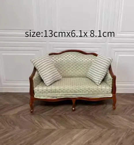 Armario de casa de muñecas en miniatura a escala 1:12, armario, piano tallado, silla suave, muebles en miniatura