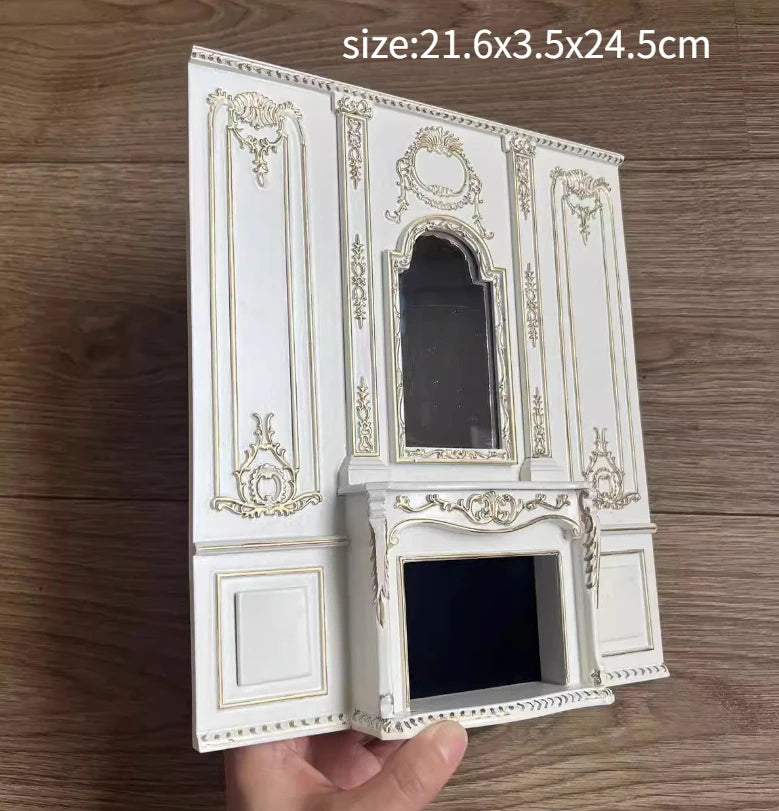 Armario de casa de muñecas en miniatura a escala 1:12, armario, piano tallado, silla suave, muebles en miniatura
