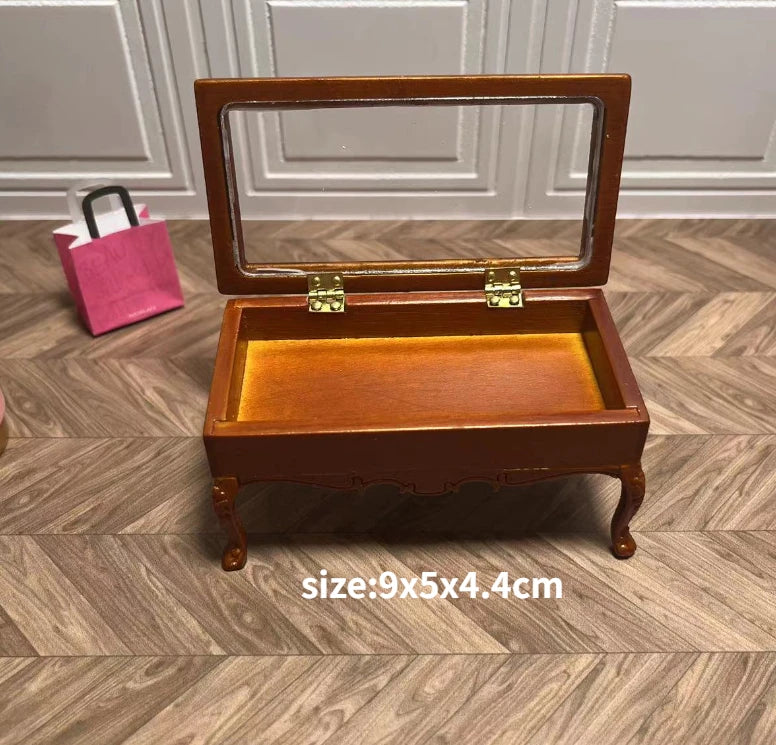 Armario de casa de muñecas en miniatura a escala 1:12, armario, piano tallado, silla suave, muebles en miniatura