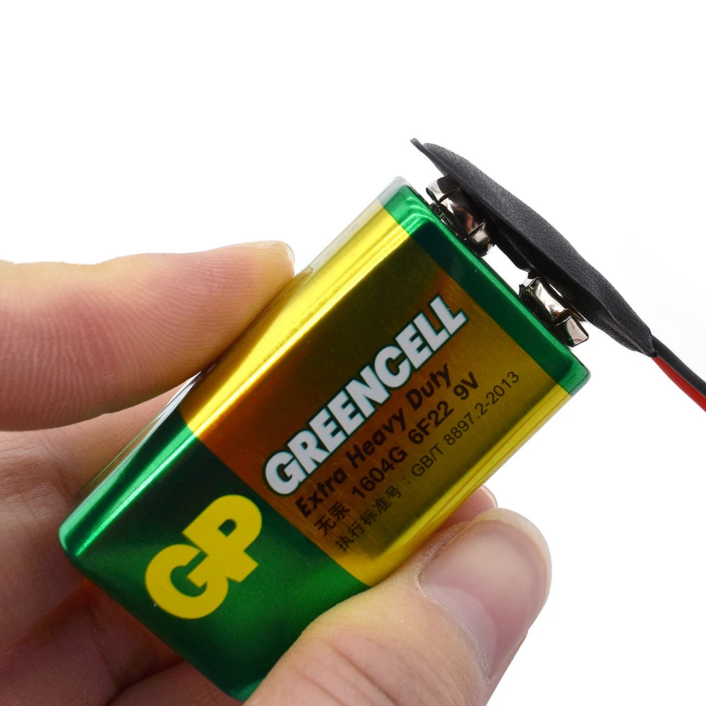 1:12 Scale Miniature Dollhouse Accessories 9V Battery Black Red Cable Connection Connector Buckle