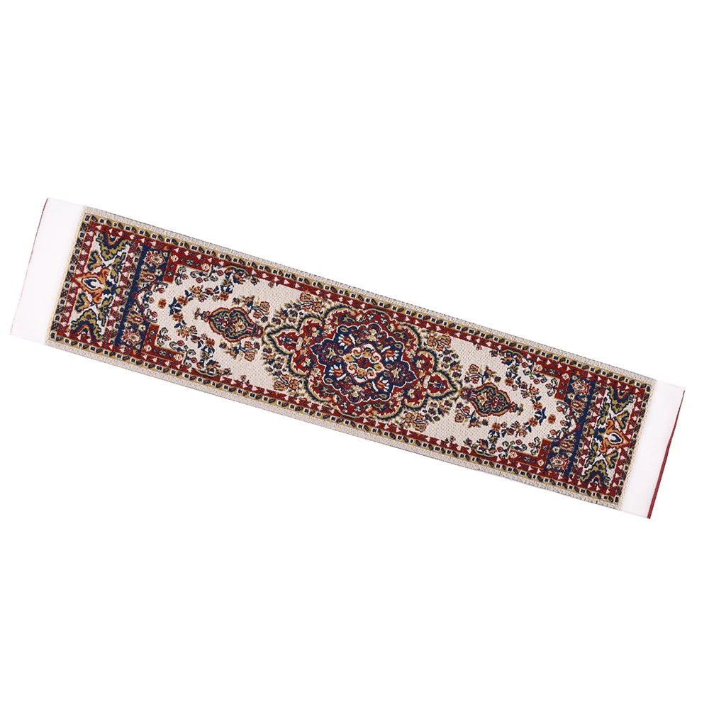 1:12 Scale Miniature Dollhouse Carpet Rug Bed Runner Table Flug Embroidered Accessories