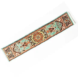 1:12 Scale Miniature Dollhouse Carpet Rug Bed Runner Table Flug Embroidered Accessories