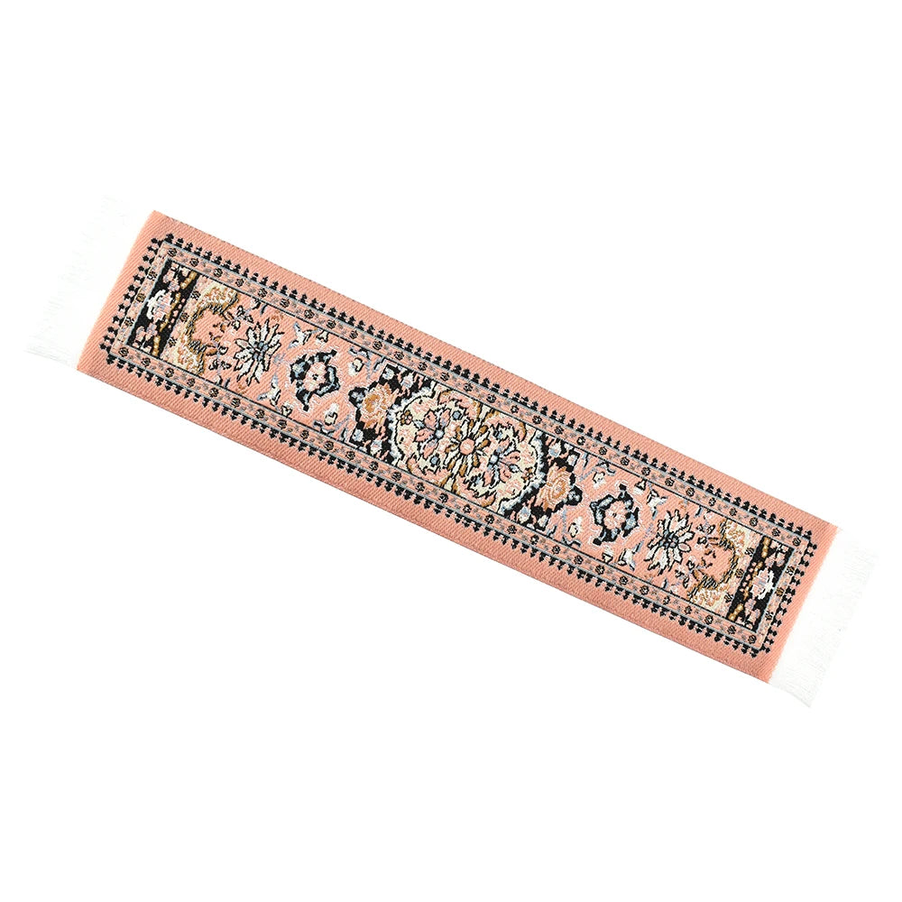 1:12 Scale Miniature Dollhouse Carpet Rug Bed Runner Table Flug Embroidered Accessories