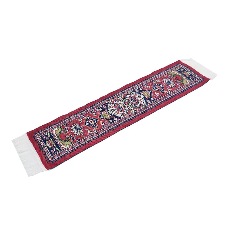 1:12 Scale Miniature Dollhouse Carpet Rug Bed Runner Table Flug Embroidered Accessories
