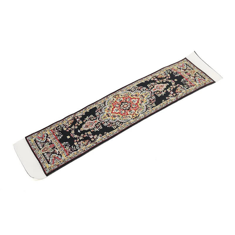 1:12 Scale Miniature Dollhouse Carpet Rug Bed Runner Table Flug Embroidered Accessories