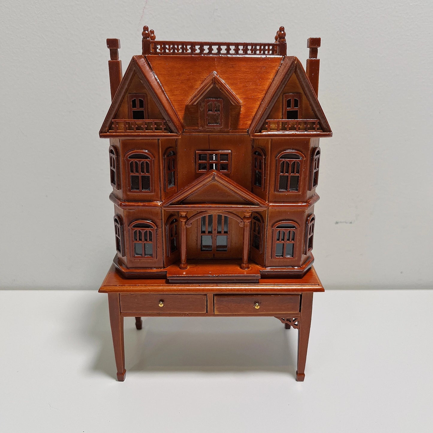 1:12 Scale European Style Miniature Dollhouse Furniture Set Carved Table Chair Computer Desk Office Scene Miniature Decor