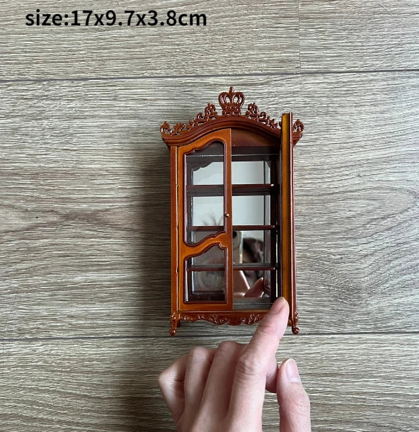 1:12 Scale European Style Miniature Dollhouse Furniture Set Carved Table Chair Computer Desk Office Scene Miniature Decor