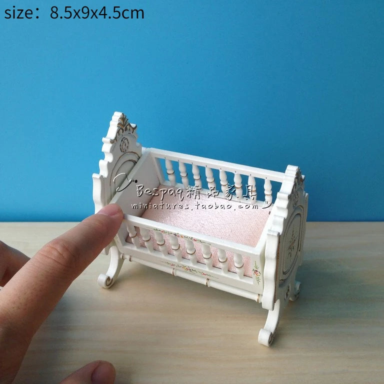 1:12 Scale European Style Miniature Dollhouse Furniture Set Carved Table Chair Computer Desk Office Scene Miniature Decor
