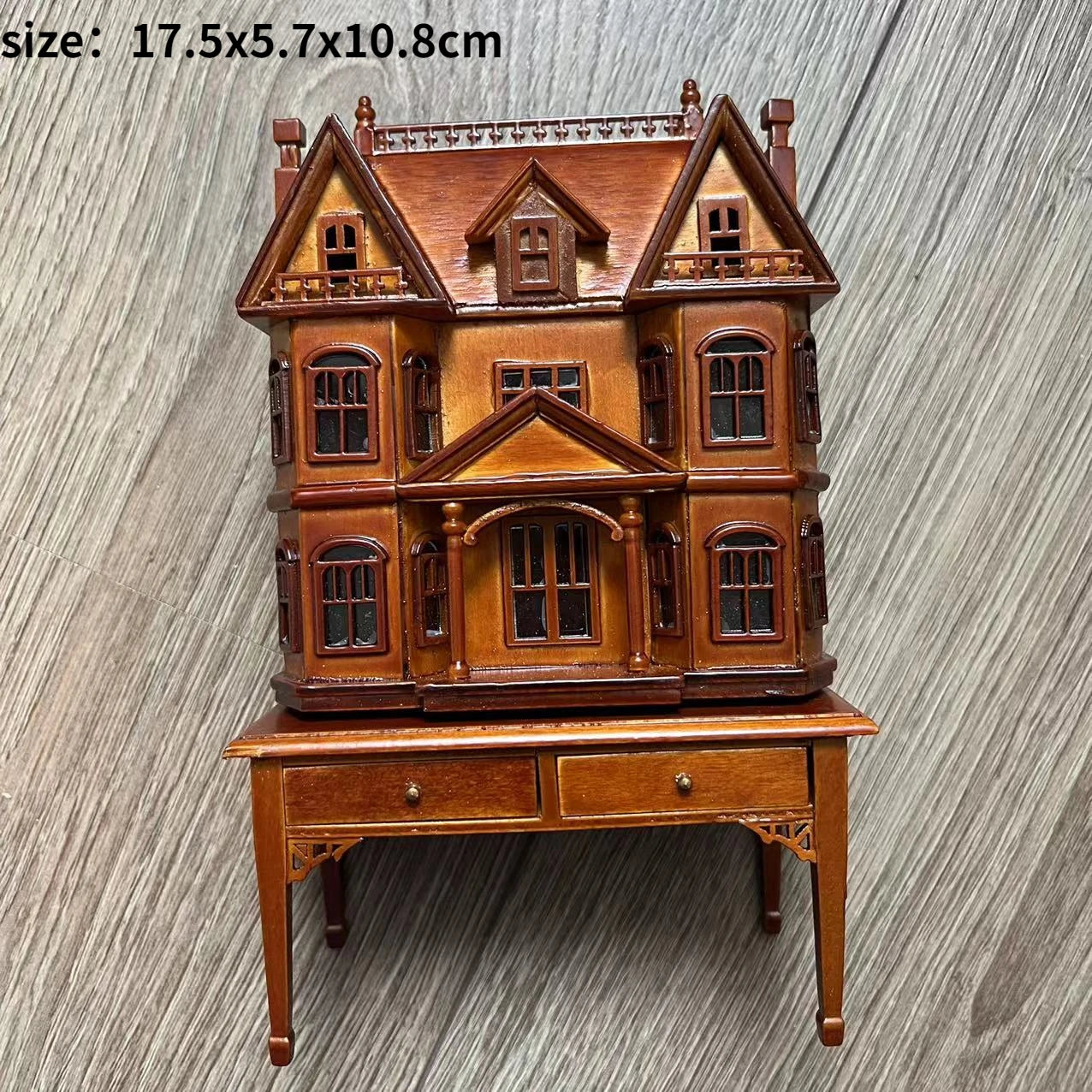 1:12 Scale European Style Miniature Dollhouse Furniture Set Carved Table Chair Computer Desk Office Scene Miniature Decor
