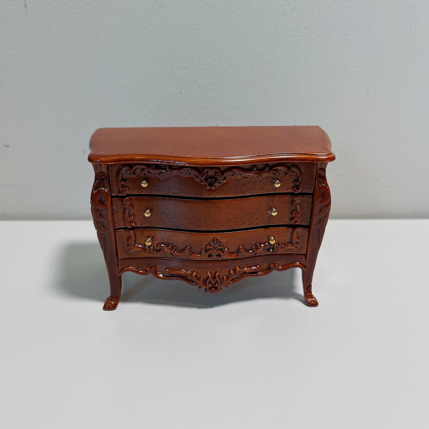 1:12 Scale European Style Miniature Dollhouse Furniture Set Carved Table Chair Computer Desk Office Scene Miniature Decor