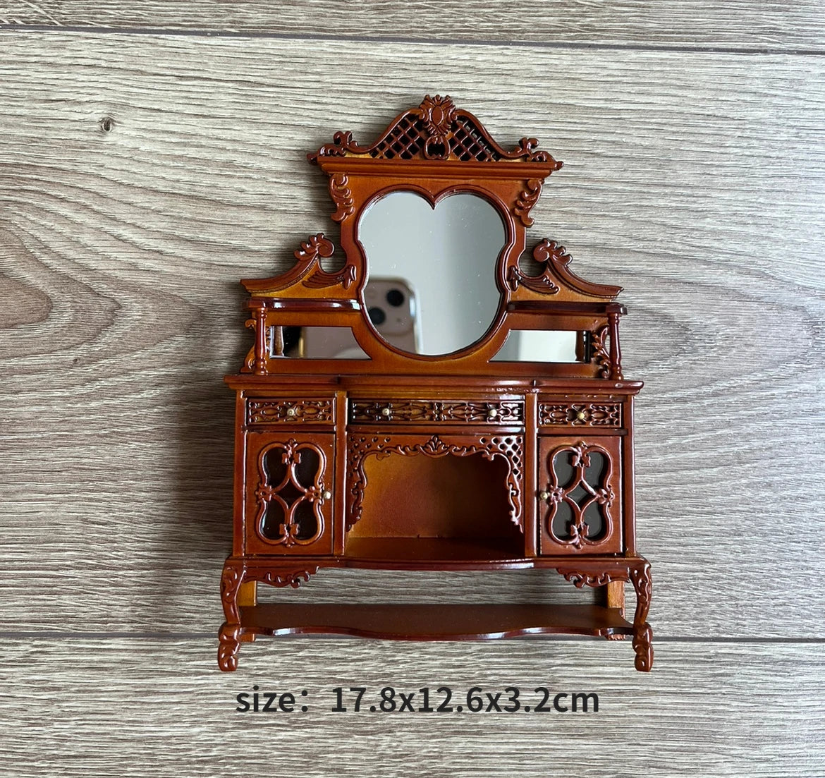 1:12 Scale European Style Miniature Dollhouse Furniture Set Carved Table Chair Computer Desk Office Scene Miniature Decor