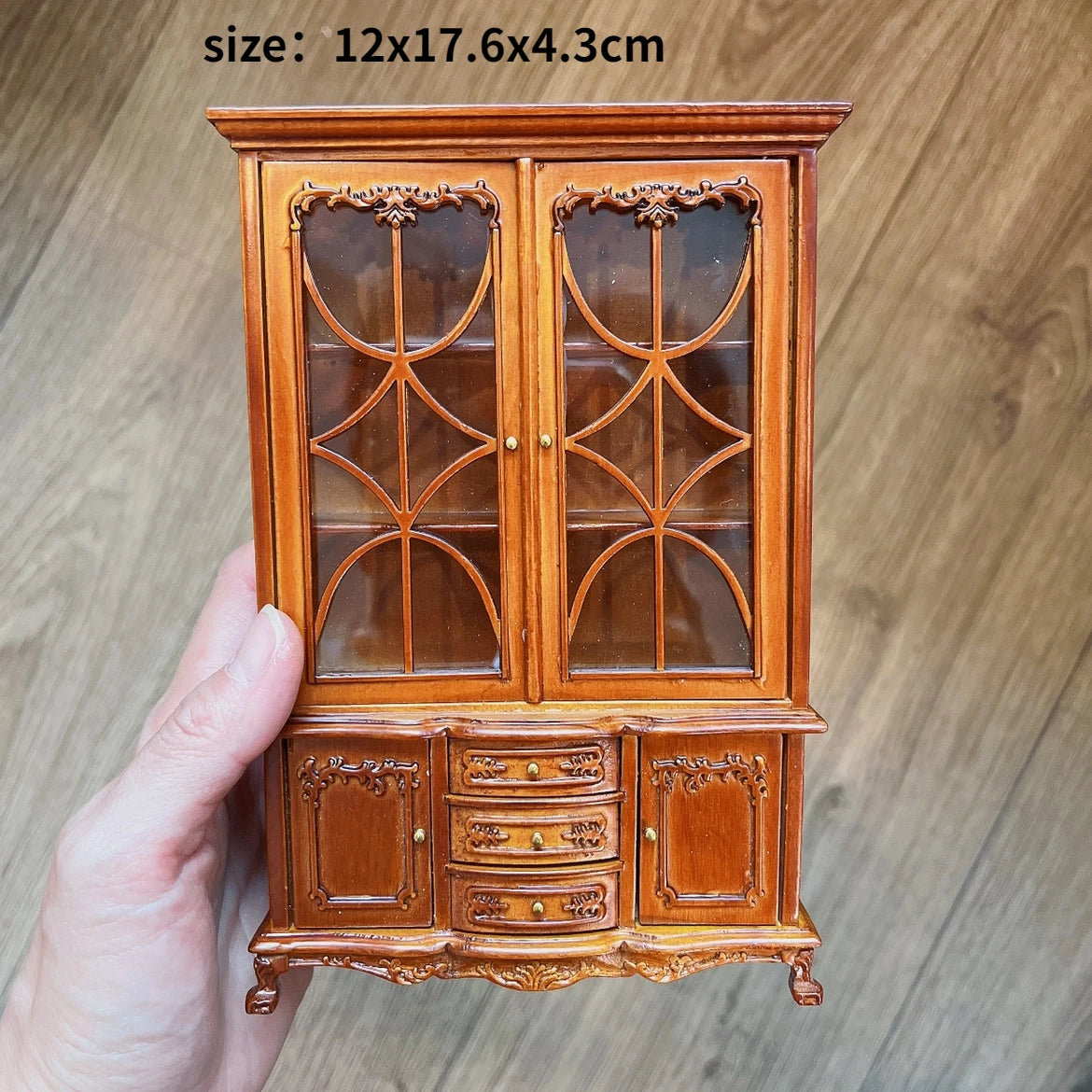 1:12 Scale European Style Miniature Dollhouse Furniture Set Carved Table Chair Computer Desk Office Scene Miniature Decor