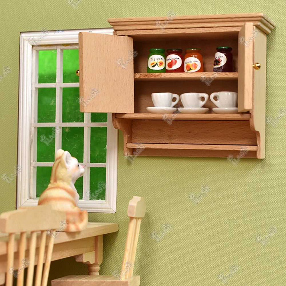 1:12 Scale Miniature Dollhouse Hanging Cabinet Closet Shelf Furniture Accessories For Play Room