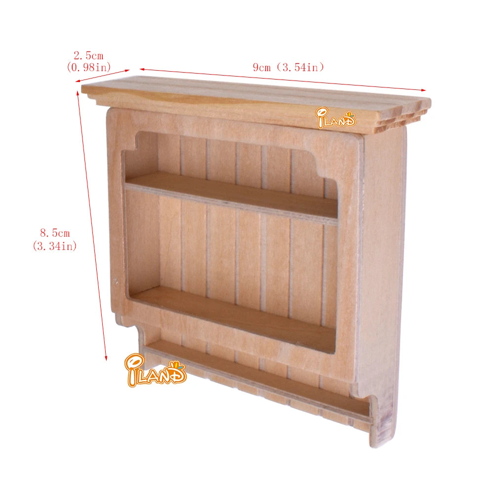 1:12 Scale Miniature Hanging Cabinet Closet Shelf For Dollhouse Kitchen Dining Room Accessories