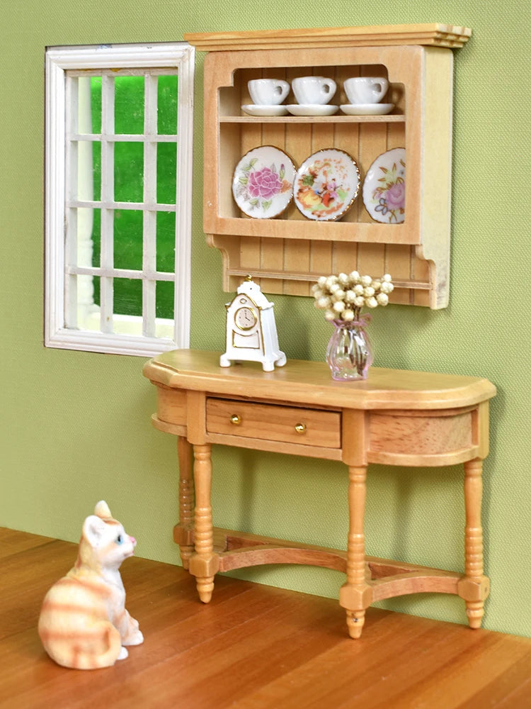 1:12 Scale Miniature Hanging Cabinet Closet Shelf For Dollhouse Kitchen Dining Room Accessories