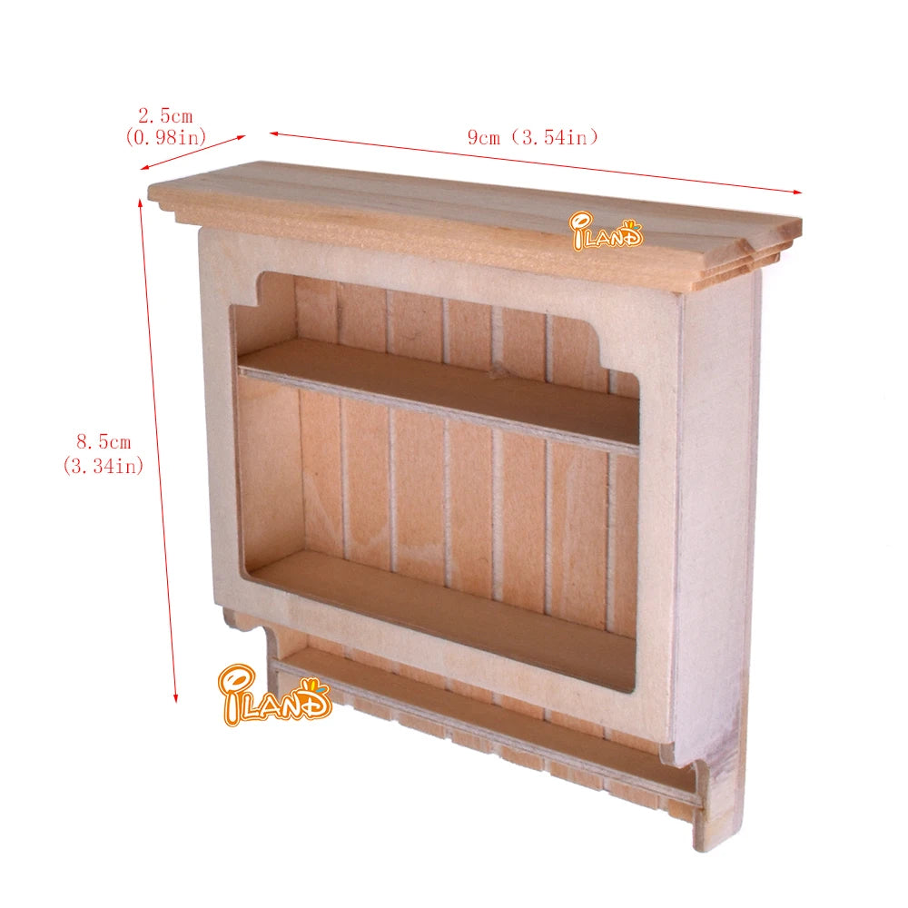 1:12 Scale Miniature Hanging Cabinet Closet Shelf For Dollhouse Kitchen Dining Room Accessories