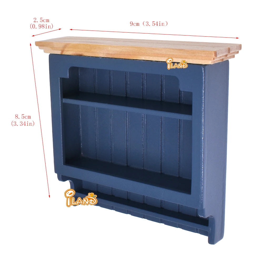 1:12 Scale Miniature Hanging Cabinet Closet Shelf For Dollhouse Kitchen Dining Room Accessories