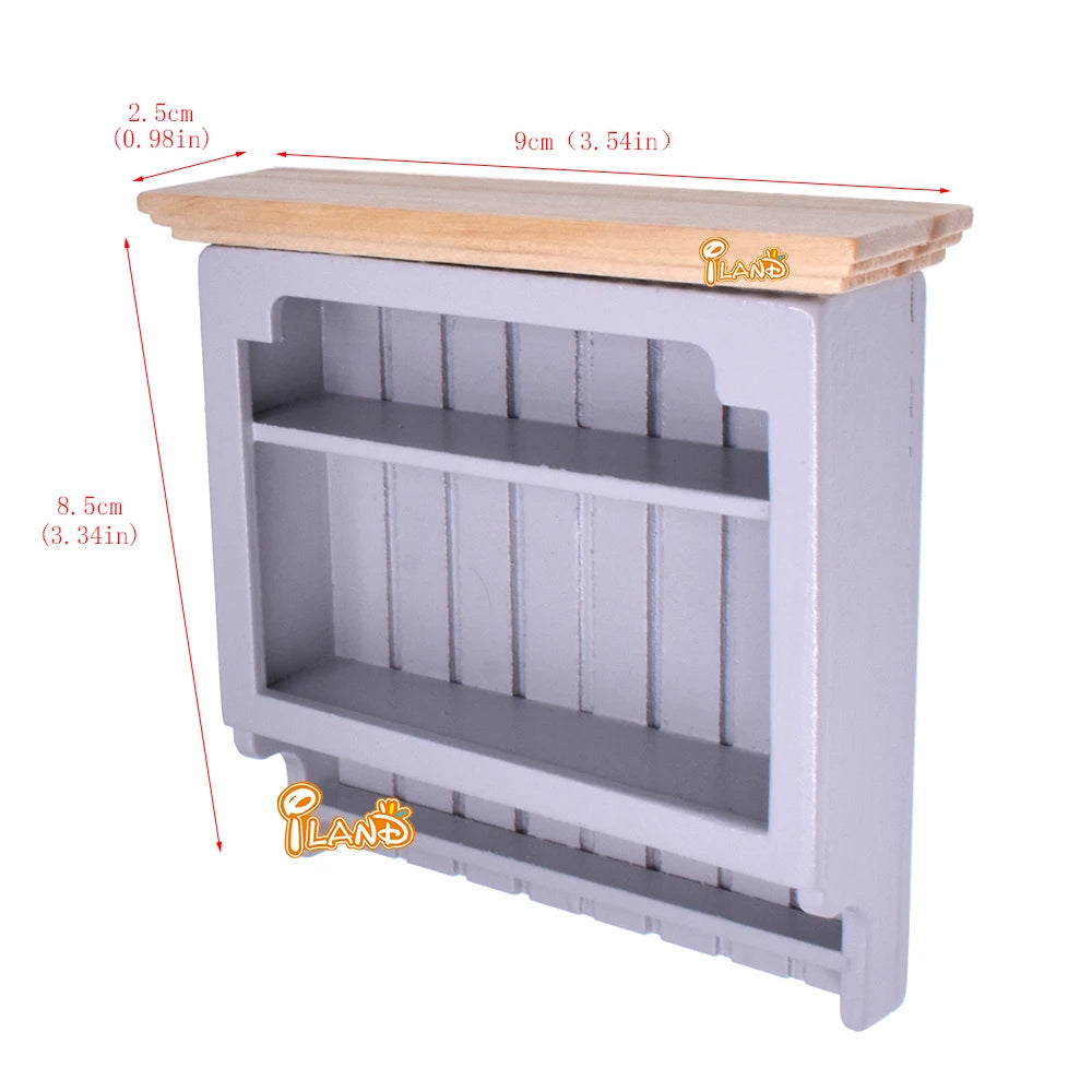 1:12 Scale Miniature Hanging Cabinet Closet Shelf For Dollhouse Kitchen Dining Room Accessories