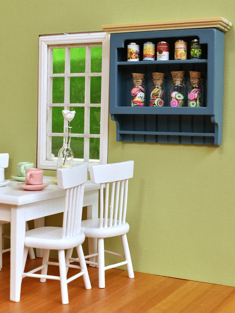 1:12 Scale Miniature Hanging Cabinet Closet Shelf For Dollhouse Kitchen Dining Room Accessories