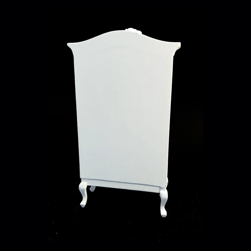1:12 Scale Miniature White Cabinet Display Cupboard Shelf Showcase Dollhouse Furniture Accessories