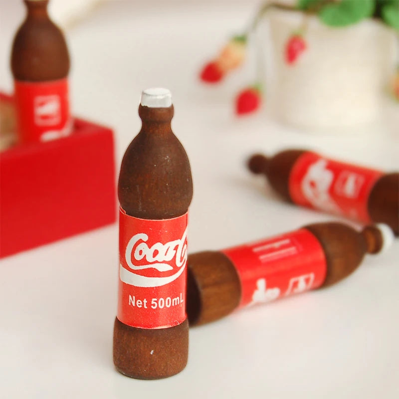 1:12 Scale Miniature Drink Food Box With 12 Bottles Dollhouse Accessories Toy Model For Dollhouse Decoration