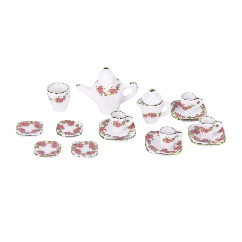 1:12 Scale Miniature Tea Set Cup Plate For Dollhouse Decor Miniature Furniture Accessories For Children Play Room