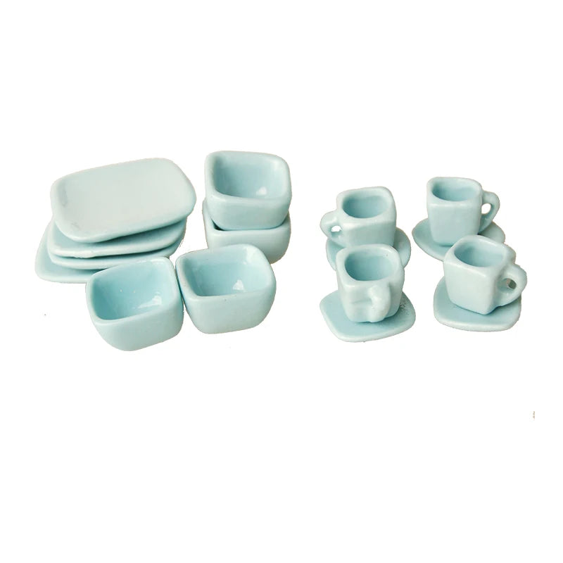 1:12 Scale Miniature Tea Set Cup Plate For Dollhouse Decor Miniature Furniture Accessories For Children Play Room