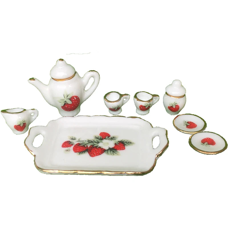 1:12 Scale Miniature Tea Set Cup Plate For Dollhouse Decor Miniature Furniture Accessories For Children Play Room