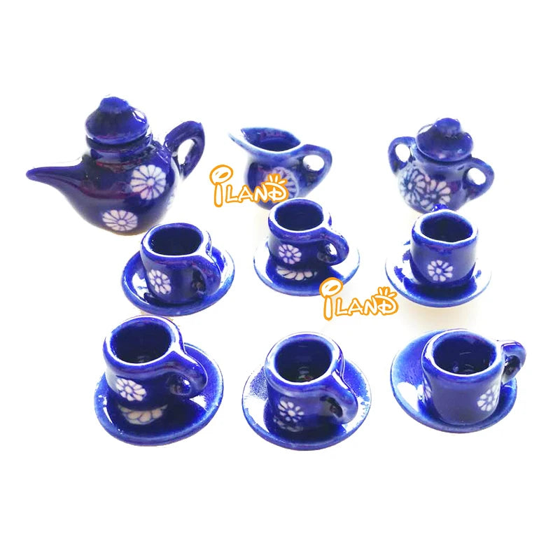 1:12 Scale Miniature Tea Set Cup Plate For Dollhouse Decor Miniature Furniture Accessories For Children Play Room