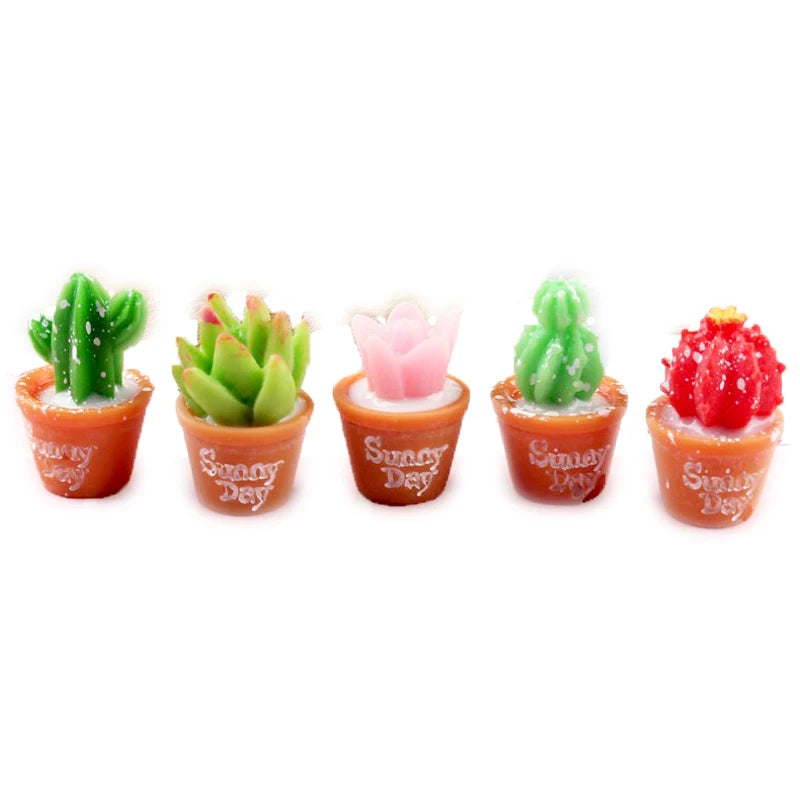 Plantas suculentas de resina en miniatura para casa de muñecas a escala 1:12 en macetas pequeñas - Accesorios para la decoración de casas de muñecas