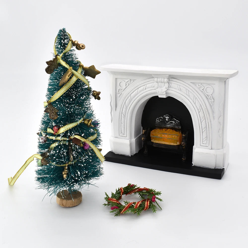 Corona navideña en miniatura para casa de muñecas a escala 1:12: decoración y regalo perfectos para las fiestas.