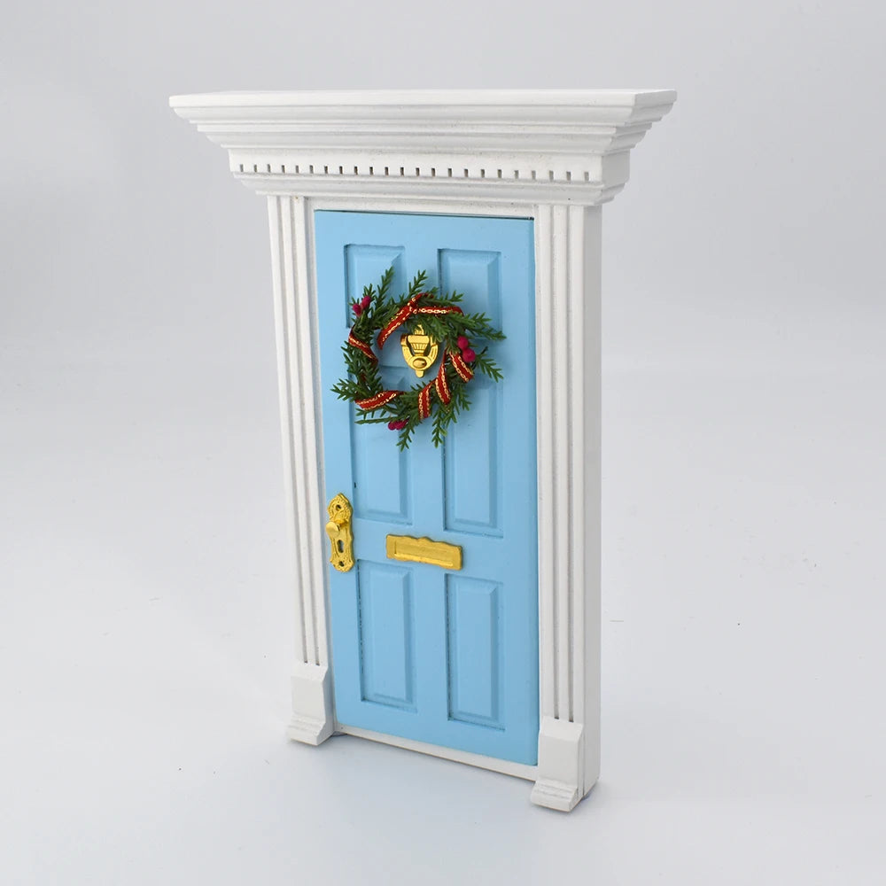Corona navideña en miniatura para casa de muñecas a escala 1:12: decoración y regalo perfectos para las fiestas.