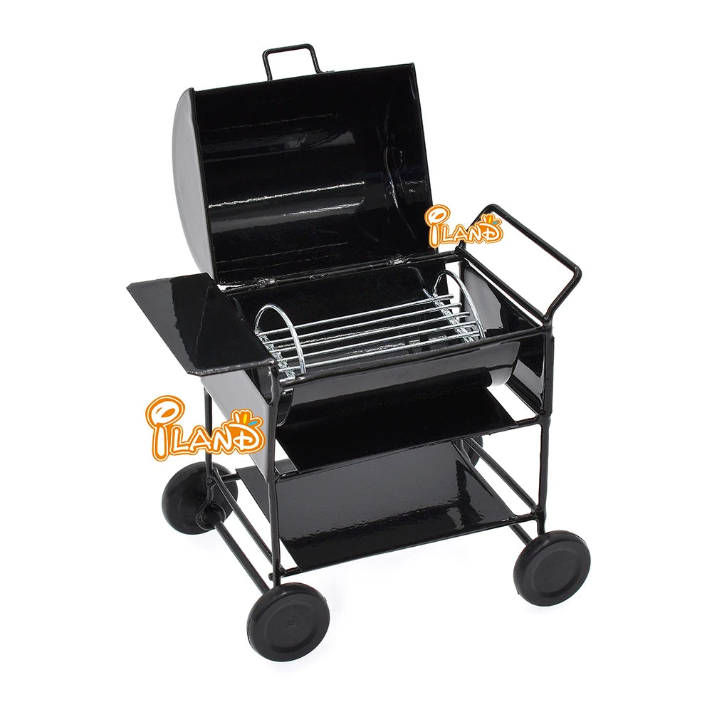1:12 Scale Miniature BBQ Grill Oven Picnic Kitchenware Barbeque Cook Roasting Metal For Dollhouse Accessories