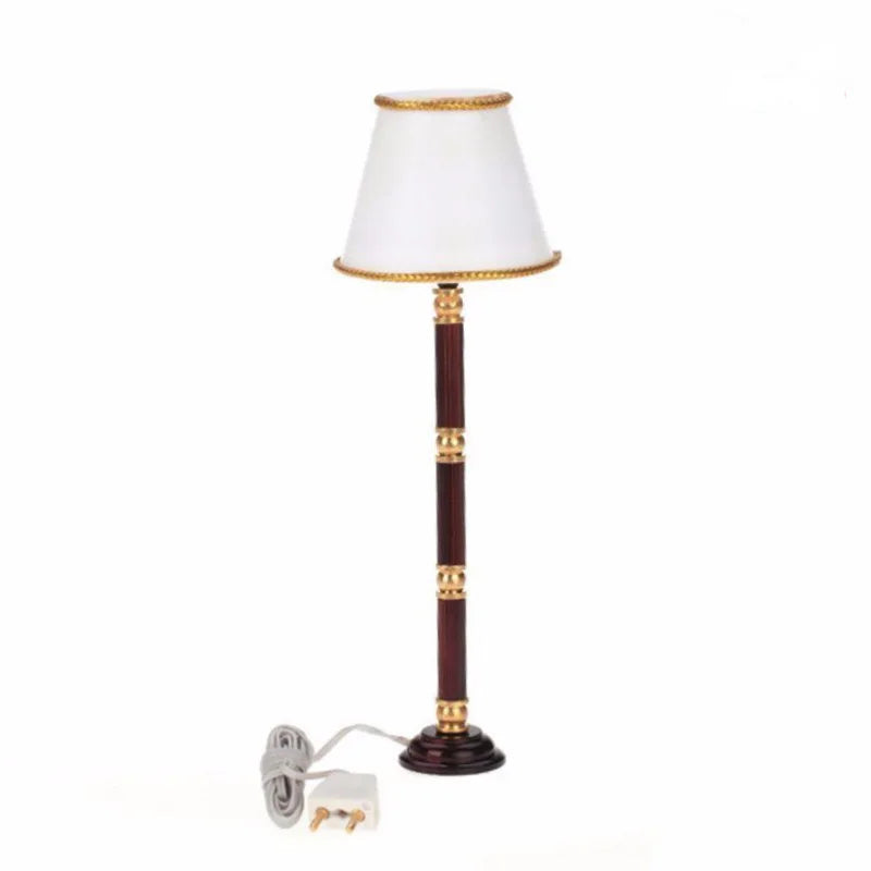 1:12 Scale Miniature Dollhouse Floor Lamp With Electric Wire Plug 12V Lighting Equipment