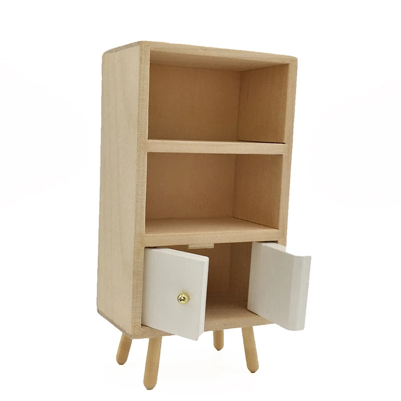 1:12 Scale Miniature Wooden Cabinet Cupboard Kitchen Dining Room Dollhouse Furniture Modern Sideboard