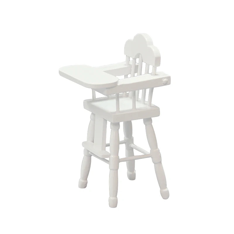 1:12 Scale Miniature Dollhouse Furniture Set Baby Crib Closet High Chair 3PCS
