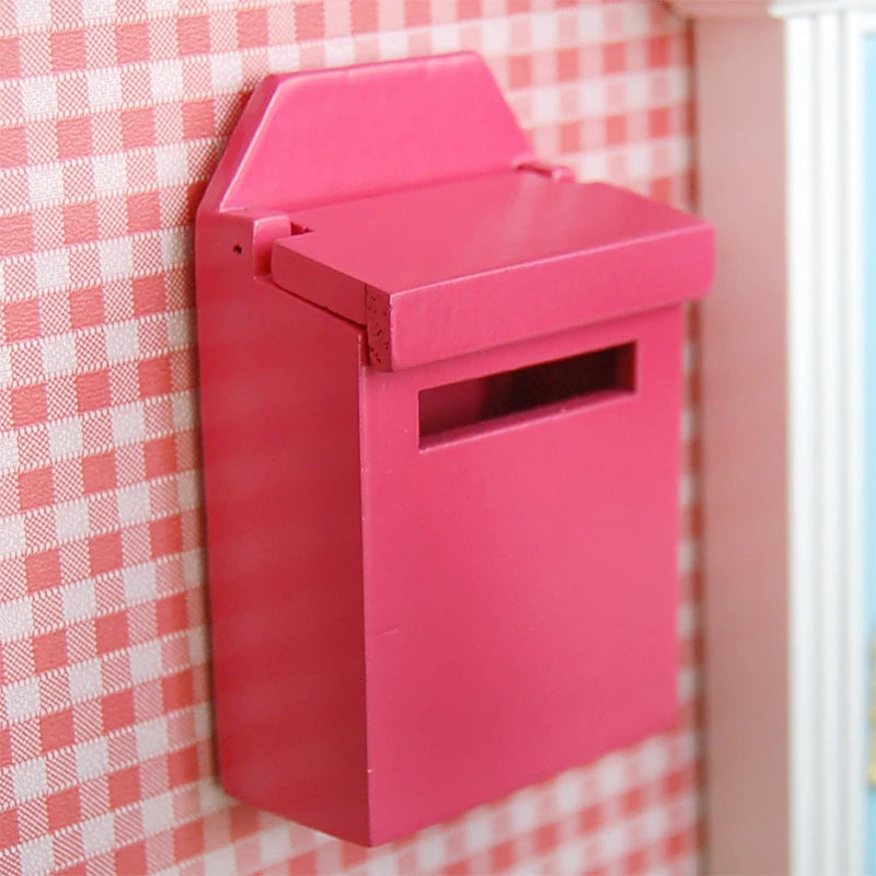 1:12 Scale Miniature Wooden Mailbox Fairy Door Accessories For Dollhouse Miniature Furniture