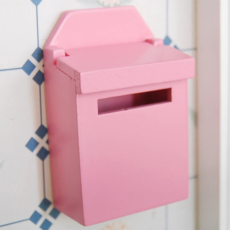 1:12 Scale Miniature Wooden Mailbox Fairy Door Accessories For Dollhouse Miniature Furniture
