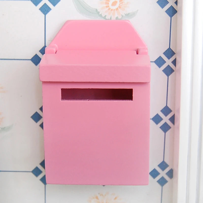 1:12 Scale Miniature Wooden Mailbox Fairy Door Accessories For Dollhouse Miniature Furniture