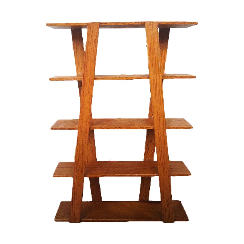 1:12 Scale Miniature Wooden Shelf Display Dollhouse Furniture For Doll House Accessories Toys Girls Boys Children