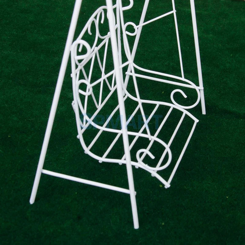 1:12 Scale Miniature Garden Furniture White Metal Swing European Style Dollhouse Accessories Toy Gift