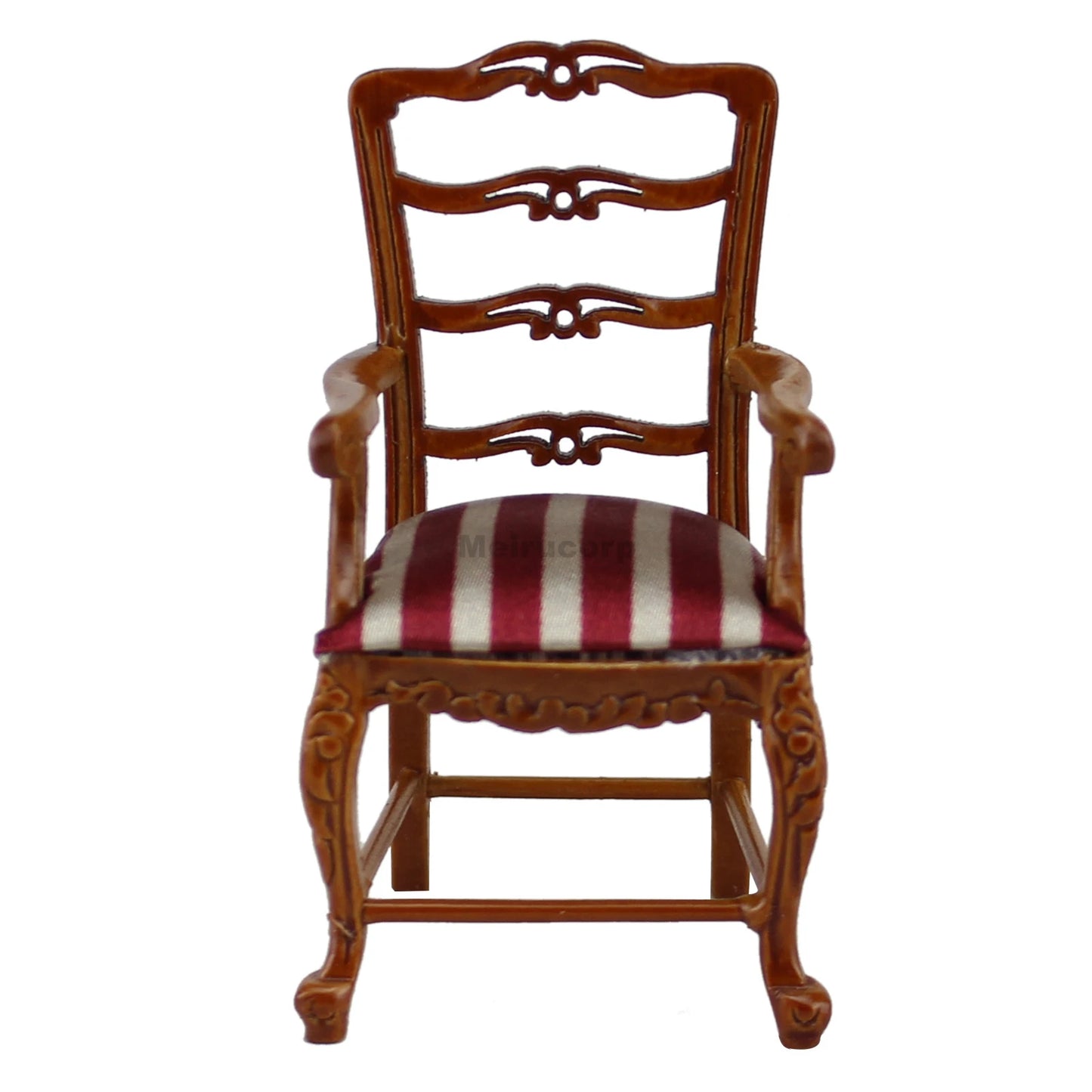 1:12 Scale Miniature Hand Carved Walnut Dining Room Armchair Dollhouse Furniture
