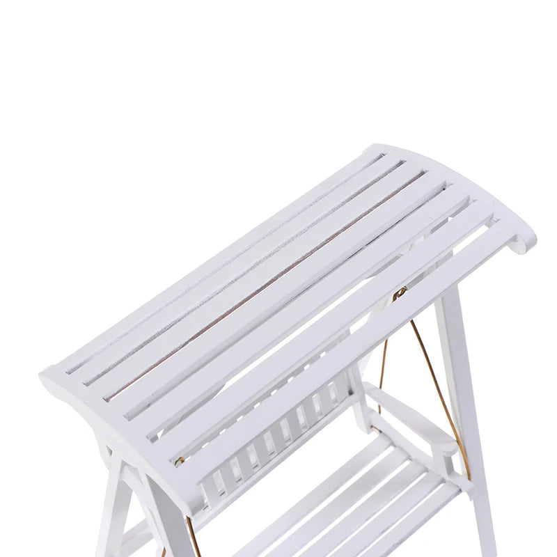 1:12 Scale Miniature White Swing Garden Wood Furniture For Dollhouse