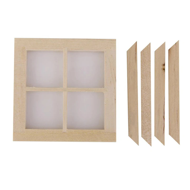 1:12 Scale Miniature Dollhouse Window Unpainted For DIY Model Accessories