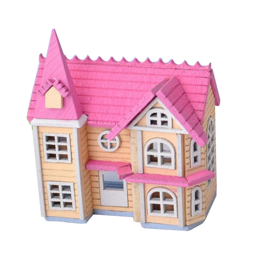 1:12 Scale Miniature Dollhouse Wooden Cottage DIY Self Assembly Doll House Accessories